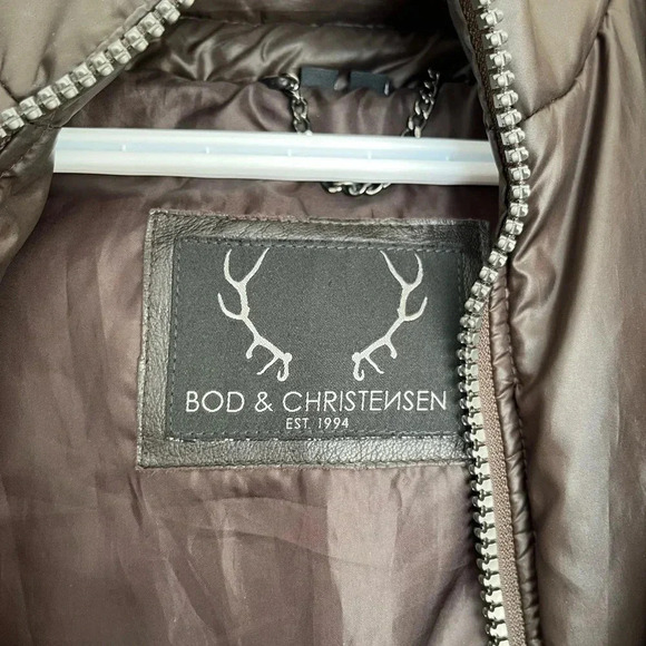 Raccoon Fur-Trimmed Brown Puffer Jacket - Picture 6 of 13